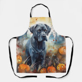 Tablier Cane Corso Halloween avec citrouilles effrayantes (Recto)