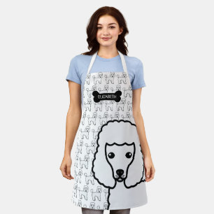 Tablier Caniche jouet blanc Chien de dessin animé mignon &