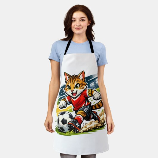 Tablier Capitaine Chat : La Course de Foot (Porté)