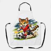 Tablier Capitaine Chat : La Course de Foot (Recto)
