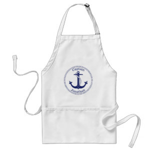 Tablier Capitaine nautique Personalized de bleu marine