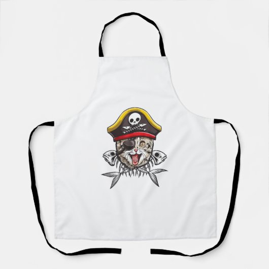 Tablier Capitaine Pirate Chat Hommes Jolly roger Drapeau C (Recto)