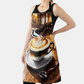 Tablier Cappuccino tourbillonnant de crème Café. Motif (Insitu)