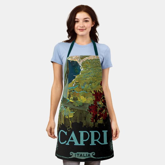 Tablier Capri, Italie, Poster Vintage voyage Art Italia (Porté)