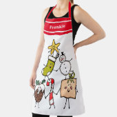 Tablier Caractères de Noël personnalisés (Insitu)