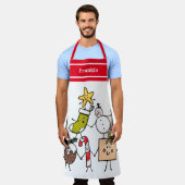 Tablier Caractères de Noël personnalisés (Porté)