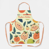 Tablier Caractères Kawaii de fruits doux et jouant (Recto)