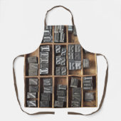 Tablier Caractères typographiques en plomb dans un casier (Recto)