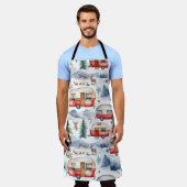 Tablier Caravane de Noël, Neige, Cerf (Porté)