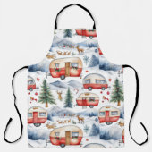 Tablier Caravane de Noël, Neige, Cerfs (Recto)