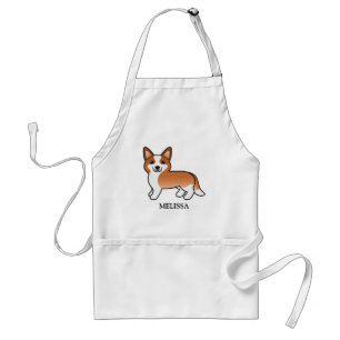 Tablier Cardigan Welsh Corgi Chien Rouge Et Blanc & Nom