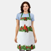 Tablier Cardinal de Noël et Vacances / Blanc (Porté)