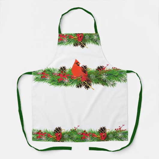 Tablier Cardinal de Noël et Vacances / Blanc (Recto)