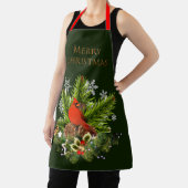 Tablier Cardinal de Noël et verdure de fêtes (Insitu)
