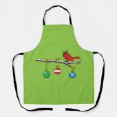 Tablier Cardinal Rouge à Noël Branche nu (Recto)