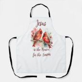 Tablier Cardinal Rouge de Noël Jésus Raison de la Saison (Recto)