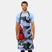 Tablier Cardinal rouge d'hiver (Porté)