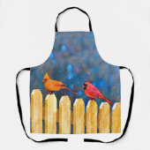 Tablier Cardinals on the Fence Painting - Art original (Recto)