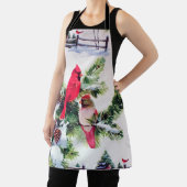 Tablier Cardinaux dans la neige (Insitu)