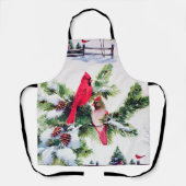 Tablier Cardinaux dans la neige (Recto)