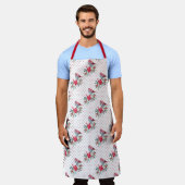 Tablier Cardinaux de Noël rouge et blanc (Porté)