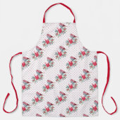 Tablier Cardinaux de Noël rouge et blanc (Recto)