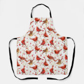 Tablier Cardinaux d'hiver Noël (Recto)