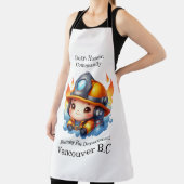 Tablier Caricature colorée pompier prêt! (Insitu)