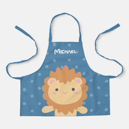 Tablier Caricature Cute Kawaii Lion King of the Jungle Boy (Recto)