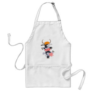 Tablier Caricature de danse mignonne Apron de vache