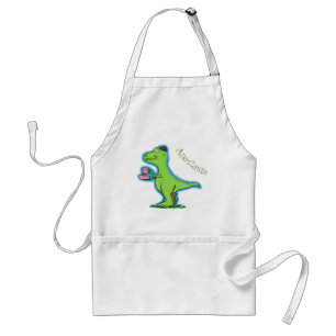 Tablier Caricature de dinosaure vert t rex