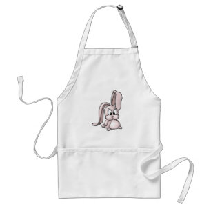 Tablier Caricature de lapin rose mignon