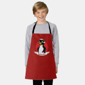 Tablier Caricature de Noël de pingouin mignon (Porté)