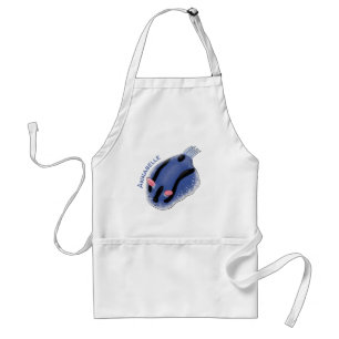 Tablier Caricature de nudibranche bleu mignon