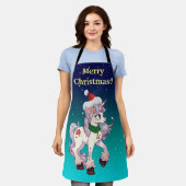 Tablier Caricature de Père Noël Unicorn (Porté)