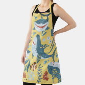 Tablier Caricature de requin amusant collage mignon illust (Insitu)