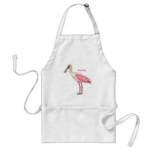 Tablier Caricature d'oiseau de spatule de rose