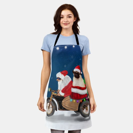 Tablier Carlin Chien Noël Père Noël (Porté)