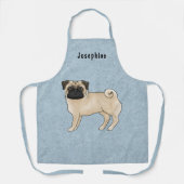 Tablier Carlin Faune Chien mignon Dessin Chien Avec Le Nom (Recto)