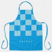 Tablier Carré bleu foncé et clair bloque motif (Recto)