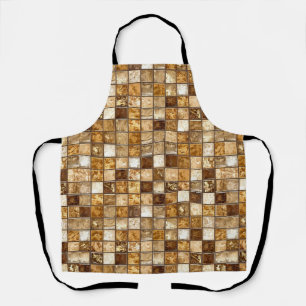 Tablier Carreau mosaïque beige marron Chauffage Cuisine Mo