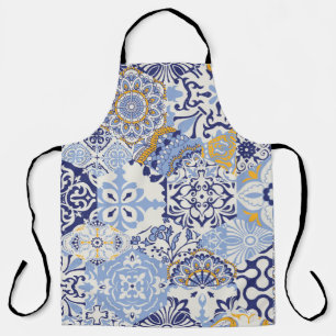 Tablier Carreaux azulejos patchwork. Paquet incolore