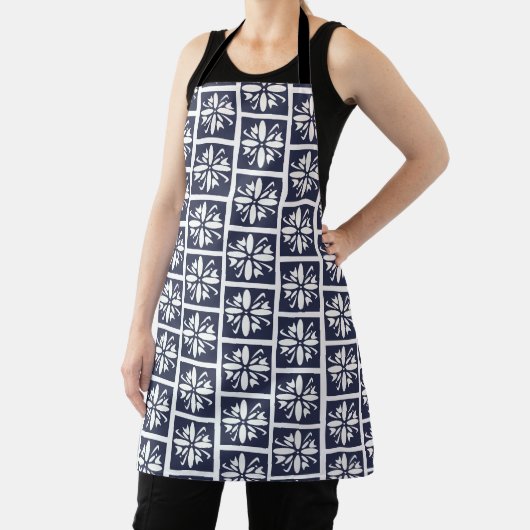 Tablier Carreaux de cuisine bleus et blancs (Insitu)