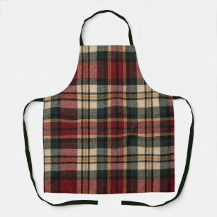 Tablier Carreaux de flanelle rouge et vert forêt