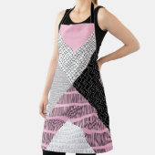 Tablier Carreaux de patchwork, motif de dessin main libre. (Insitu)