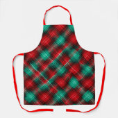 Tablier Carreaux de vacances rouges et verts (Recto)