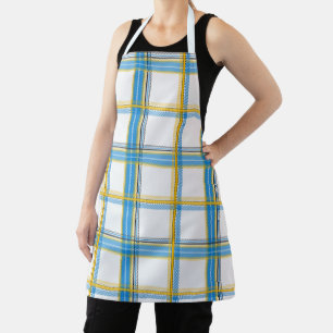 Tablier Carreaux Jaune Bleu Clair Esthétique
