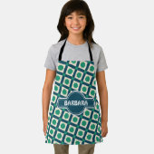 Tablier Carreaux vert blanc minimaliste Motif (Insitu)