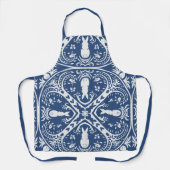 Tablier Carrelage bleu et blanc lapin Motif Bird mignonne (Recto)