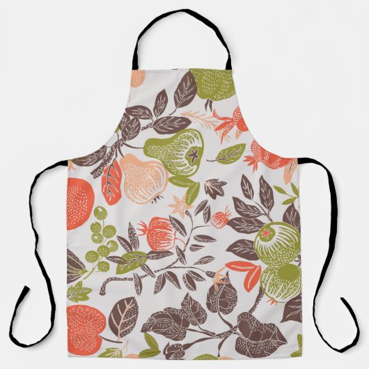 Tablier Carrelage décoratif aux fruits d'automne. (Recto)